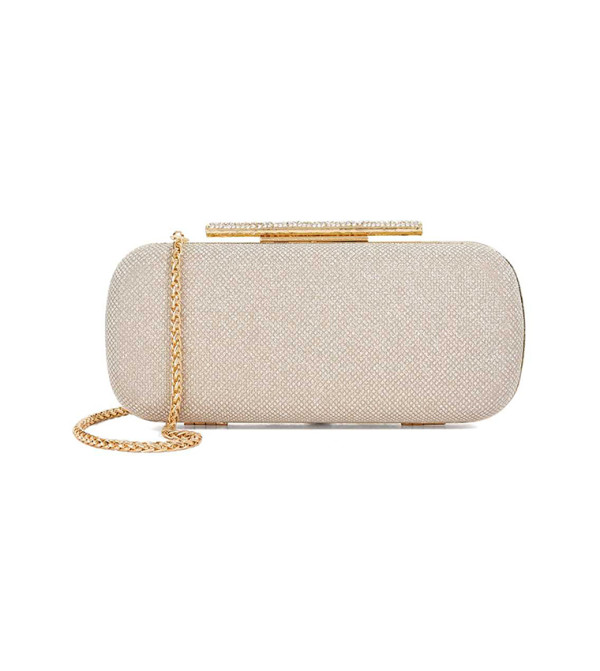 Body Oval Hard Clutch Bag - Gold