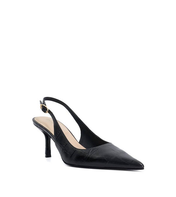 Celise Black Leather Sandals For Women