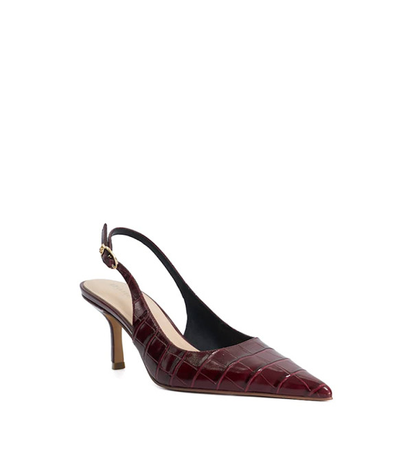 Celise Burgundy Leather Sandals For Women