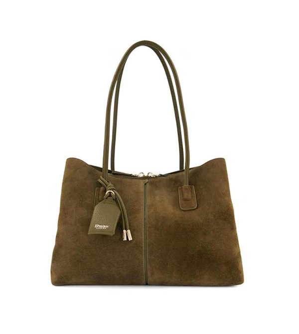Deserving L Khaki Leather Tote Bag For Women
