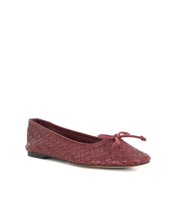 Heat Woven Ballerina Flat - Burgundy