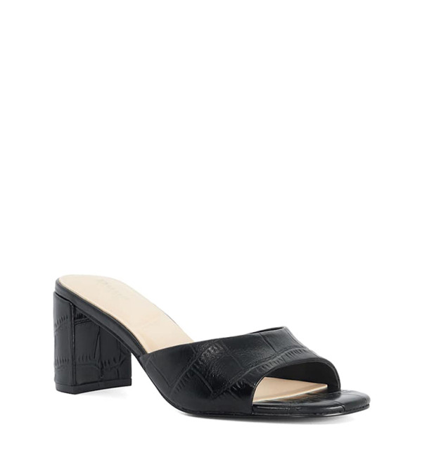 Marcelle Black Leather Sandals For Women
