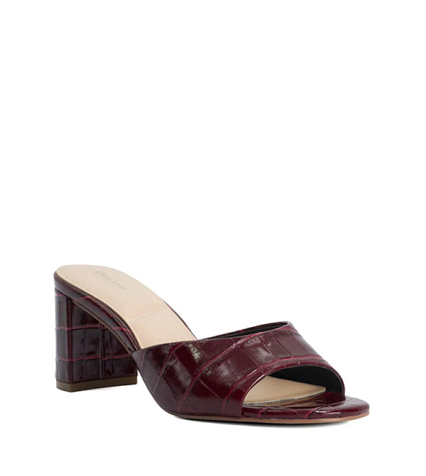 Marcelle Burgundy Leather Sandals For Women
