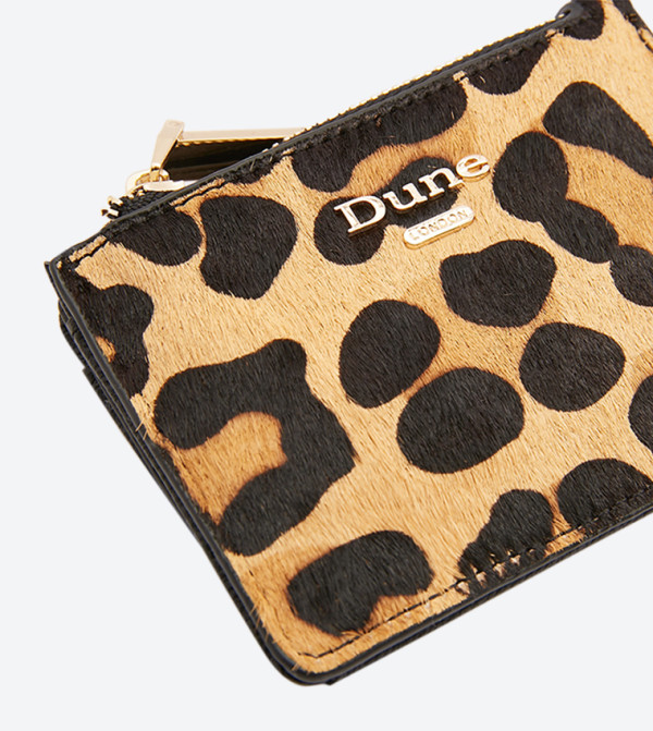 Nucucina Women's Horsehair Leather Wallet - Long Leopard Print Coin Purse, 12 Card Slots, Drawstring Closure