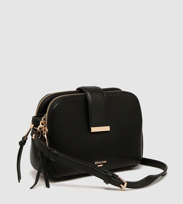 Dune London | Duilts Small 3 Compartment Xbody-Black | 6TH STREET.COM
