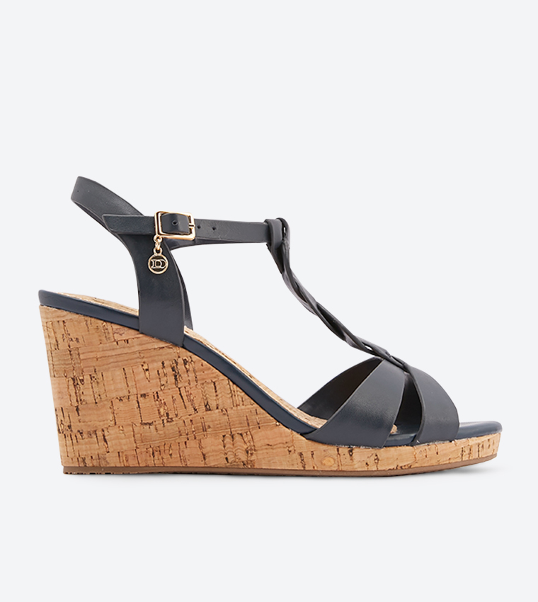 Dune London Koala Plait T Bar Wedge Sandals 6TH STREET.COM
