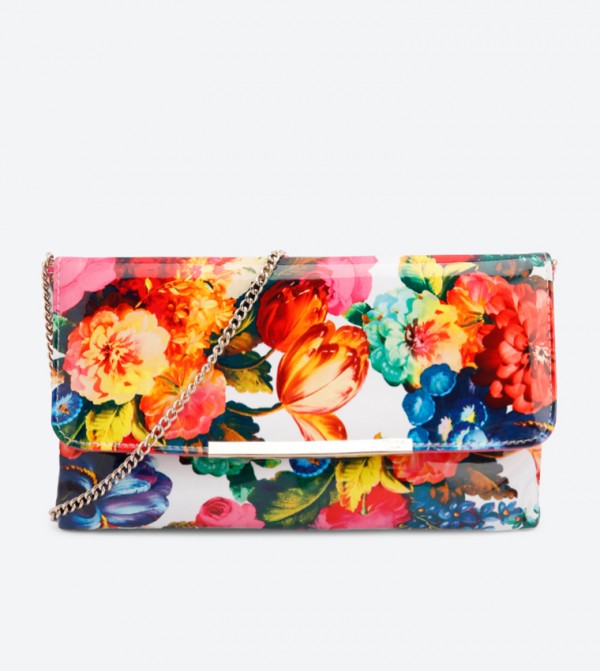 flower print clutch bag