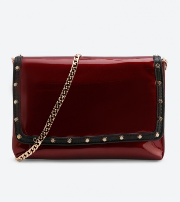Dune London Studded Flapover Clutch Bag 6TH STREET.COM