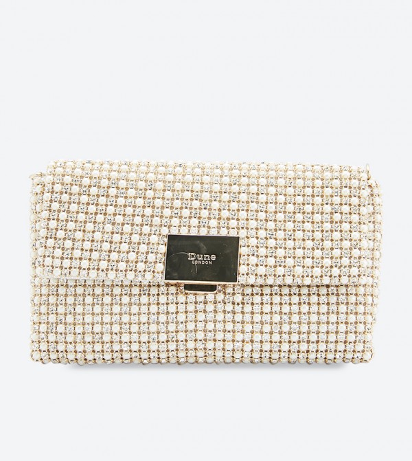 Dune London Pearl Detailed Twist Lock Clutch 6TH STREET.COM