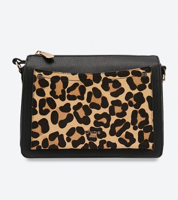 NWT ZIMMERMANN Leopard Print Leather Trimmed Cotton 2024 Canvas Flat Front Zip Pouch