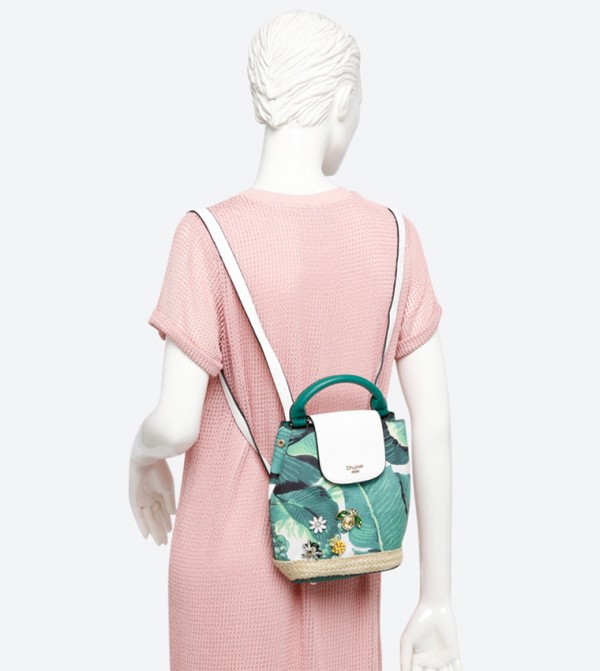 Dune London Small Palm Print Mini Backpack 6TH STREET.COM