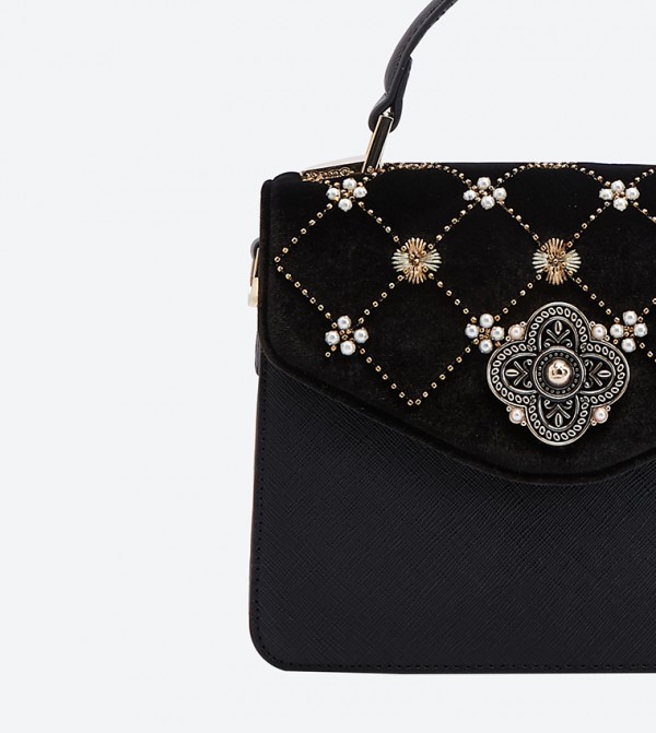 Dune London Small Ornate Velvet Top Handle Bag 6TH STREET.COM