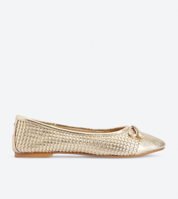 Dune London Hennah Di Bow Details Woven Ballerinas 6TH STREET.COM