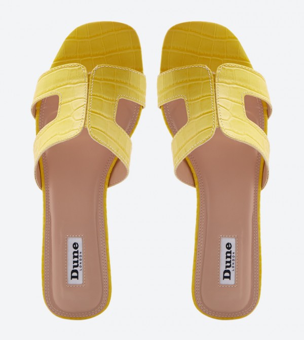 Dune yellow sandals deals
