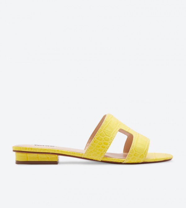 Dune London Loupe Square Toe Block Heel Slides 6TH STREET.COM