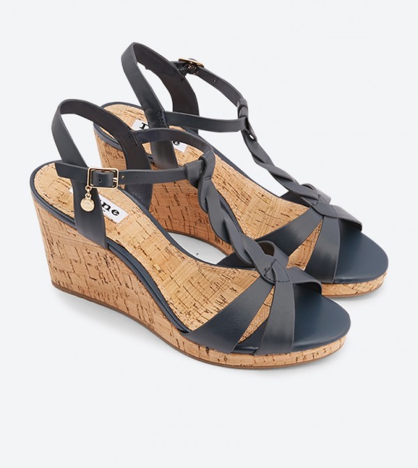 Dune London Koala Plait T Bar Wedge Sandals 6TH STREET.COM