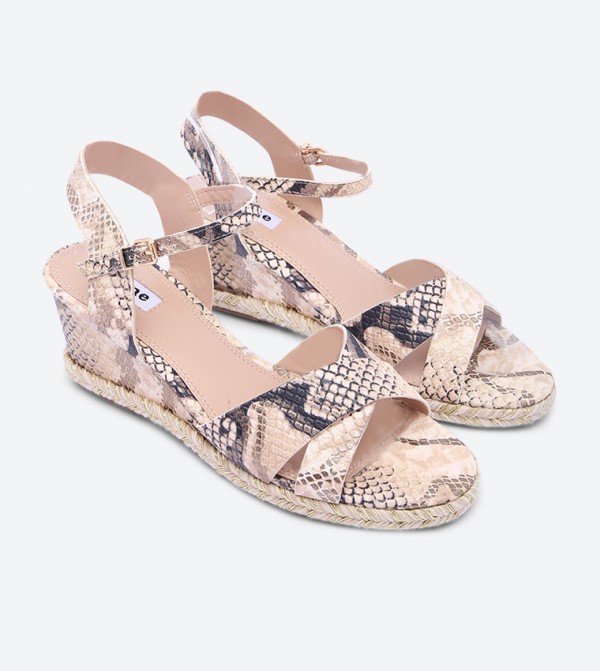 Dune London | Katsu Snakeskin Printed Rope Sole Wedges | 6TH