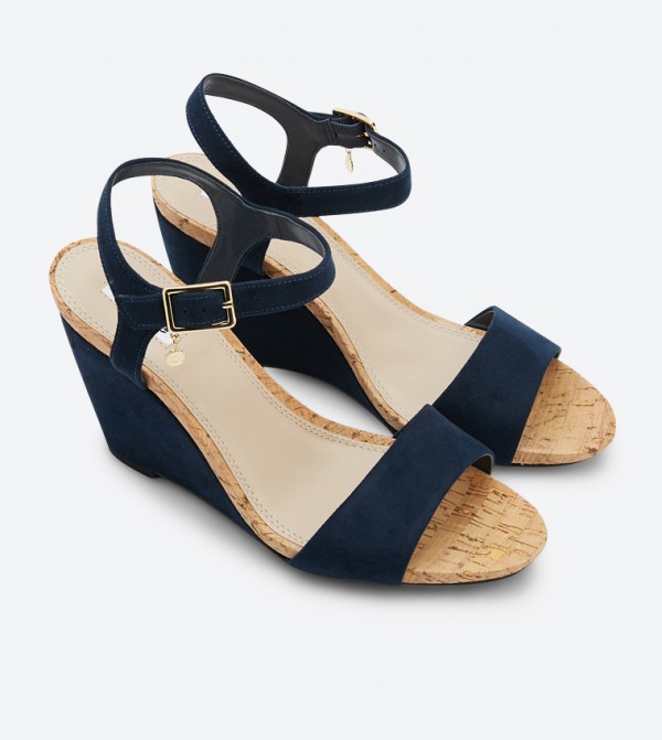 Navy cork wedges sale