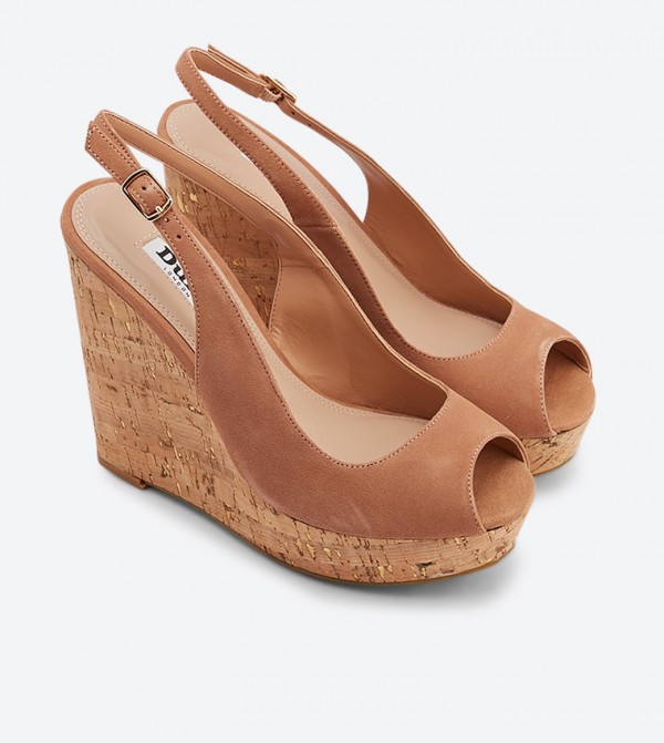 Dune London Kimmber Peep Toe Slingback Wedge Sandals 6TH STREET.COM