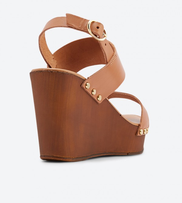 Dune London Kimmey Wooden Platform Wedge Sandals 6TH STREET.COM