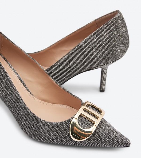 Dark grey kitten heels deals