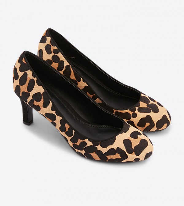 Dune London Amalei Leopard Printed Mid Heel Court Shoe 6TH STREET.COM