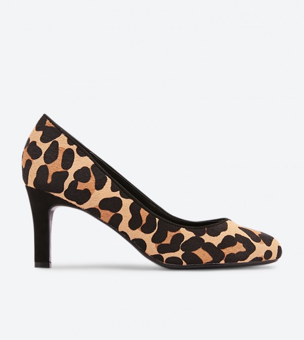Dune London Amalei Leopard Printed Mid Heel Court Shoe 6TH STREET.COM