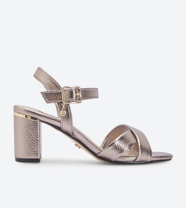 Criss cross block heel sandals 2025