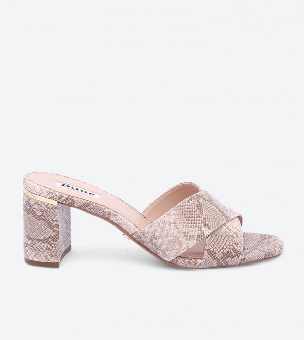 Snakeskin mule heels top