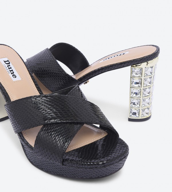 Dune London Mystical Di Cross Strap Open Back Mules 6TH STREET.COM