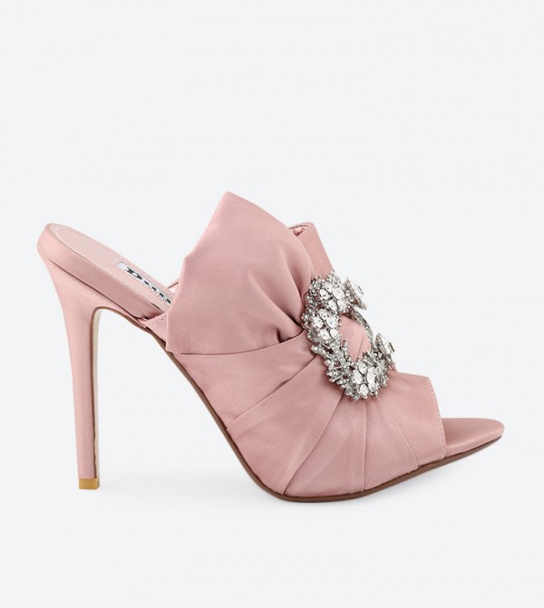 Blush pink mules clearance