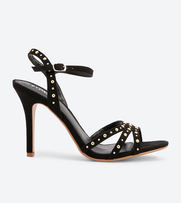 Dune black top studded sandals