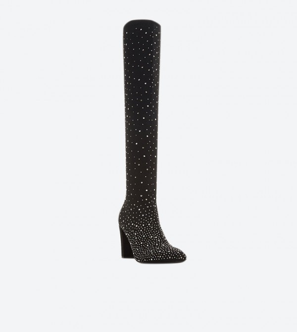 Dune London Starlight Studded Detail Pointed Toe Boots 6TH