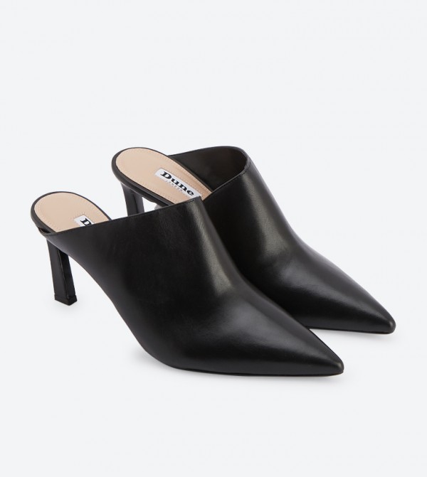 Open toe top mules black