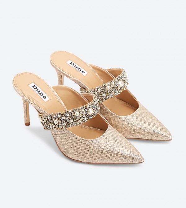 Dune London Deserve Di Jewelled Strap Pointed Toe Mules 6TH