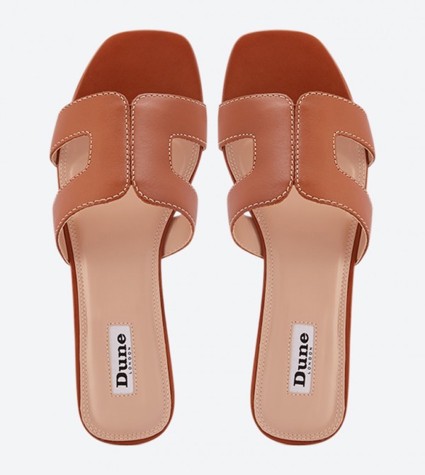 Dune London | Loupe Square Toe Slides | 6TH STREET.COM
