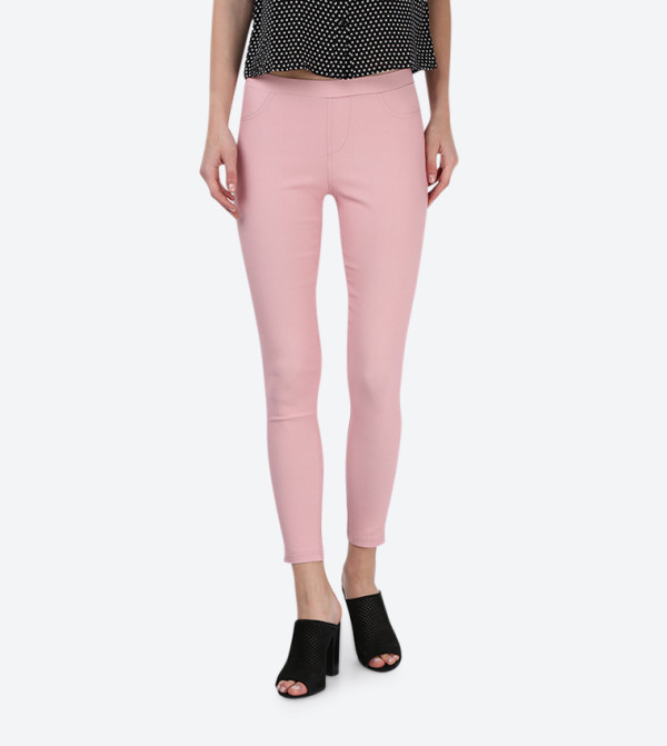 Skinny Fit Jeggings - Pink