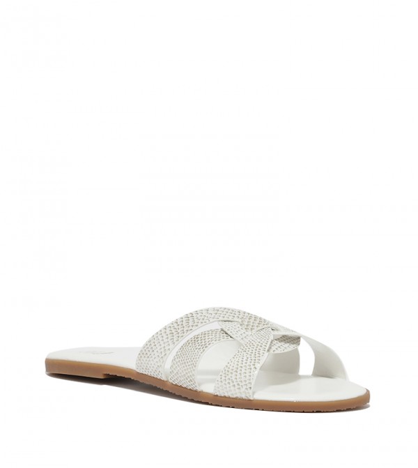 Dune London Women's LOUPA White Slide Sandals