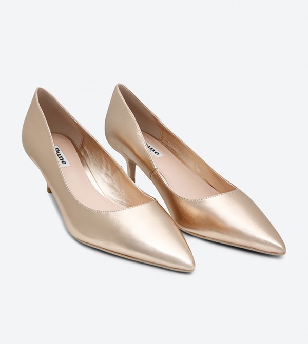 Rose gold kitten sale heel pumps