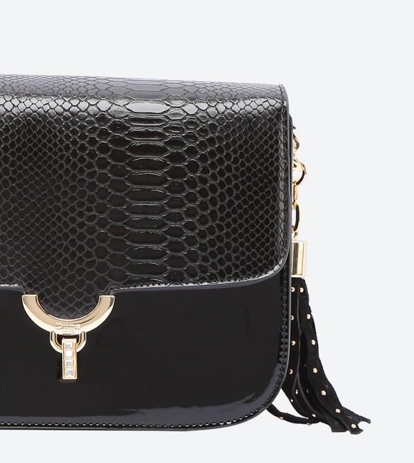 Black tassel cross body bag best sale