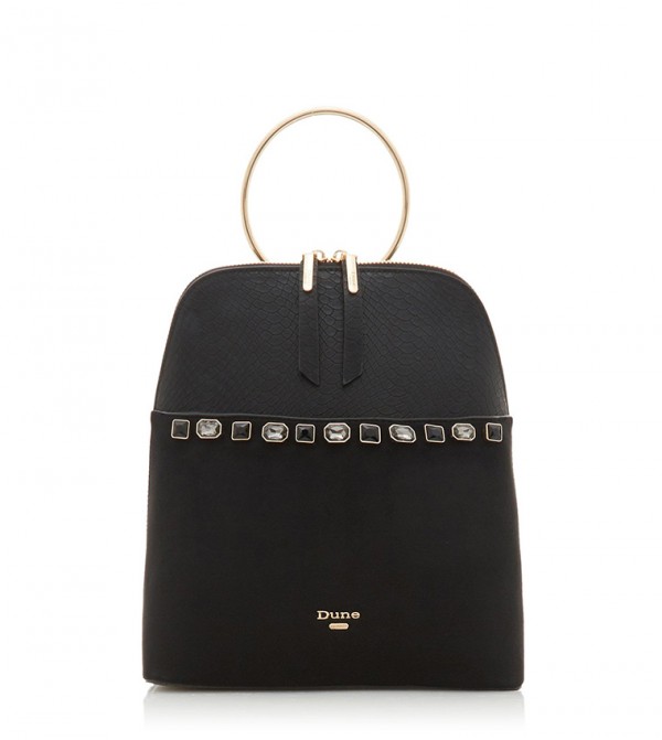 Dune London Embellished Textured Zip Closure Backpack 6TH STREET.COM