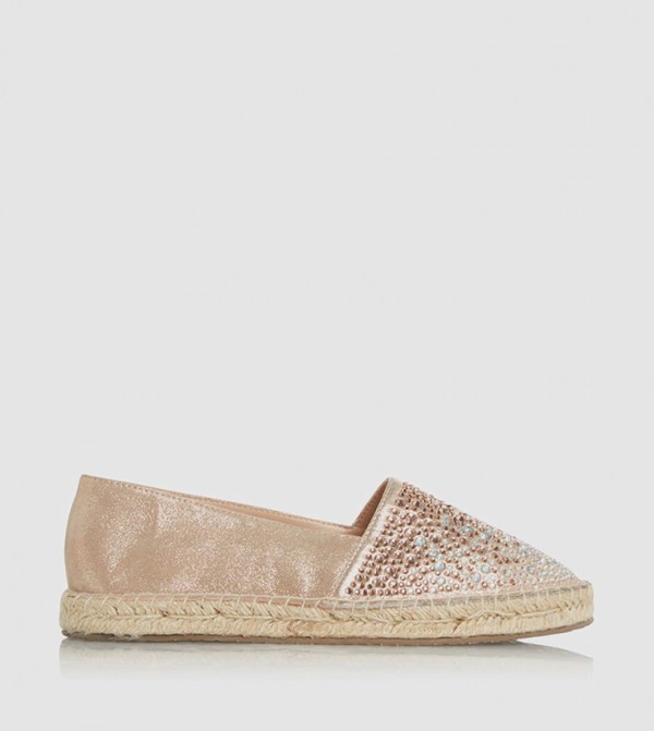 Shop Glamsquad rose Gold Loafers Moccasins for Women Dune London KSA