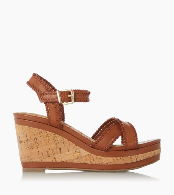 Dune tan wedge sandals hotsell