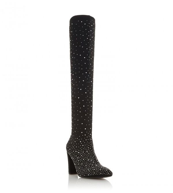 Dune London Starlight Studded Detail Pointed Toe Boots 6TH STREET.COM