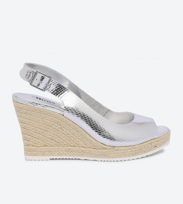 Dune London Knox 2 Di Sling Back Strap Peep Toe Wedge Sandals