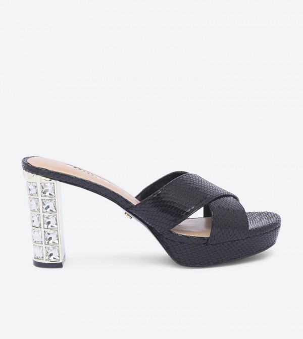 Dune London Mystical Di Cross Strap Open Back Mules 6TH STREET.COM