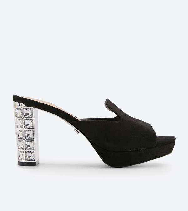 Dune London | Mustique Jewel Heel Platform Mules | 6TH STREET.COM