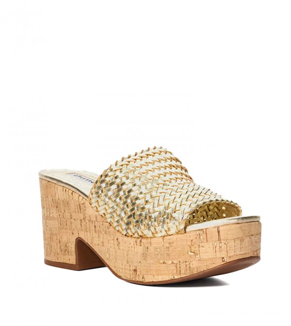 Shop Josefine-Gold Wedge Heel for Women | Dune London KSA