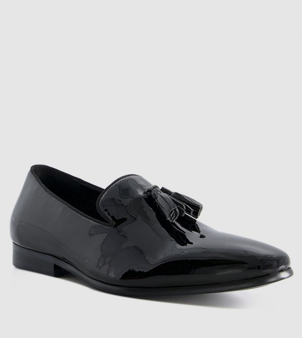 Dune on sale patent loafers