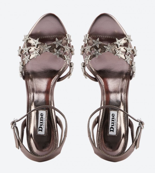 Dune London Magick Di Ankle Strap Star Details High Heel Sandals